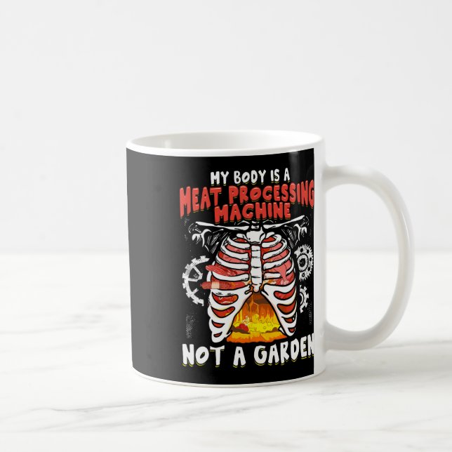Funny Anti Vegan Kött Eater Funny Kött Älskare Bq  Kaffemugg (Höger)