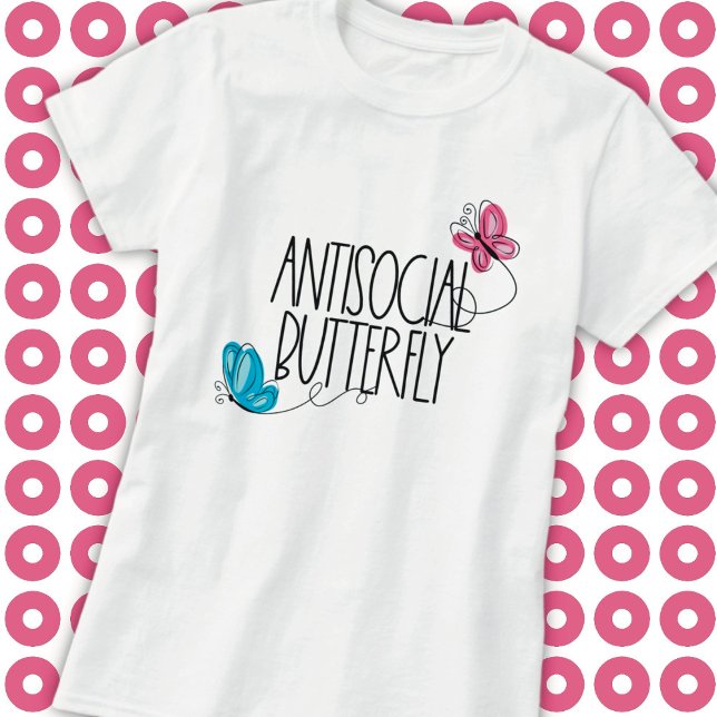 Funny Antisocial Butterfly T-Shirt (Skapare uppladdad)
