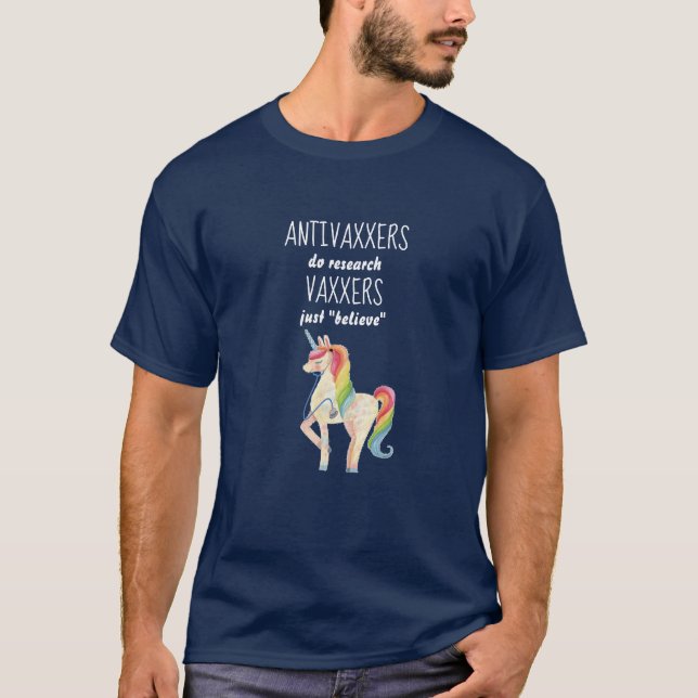 Funny AntiVaxxers Research Anpassningsbar Unicorn  T Shirt (Framsida)