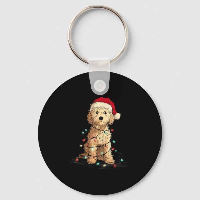 Funny Ao Christmas Graphics Dog Lights Lover  Nyckelring (Framsida)
