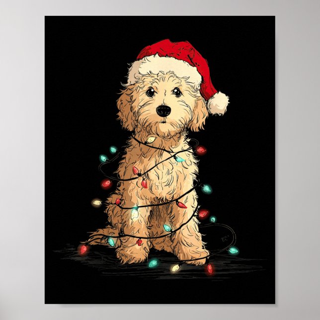 Funny Ao Christmas Graphics Dog Lights Lover  Poster (Framsidan)