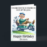 *~* Funny AP94 Older Golf Cart Man Birthday Card Tack Kort<br><div class="desc">(Sökkod AP914för att hitta liknande objekt ) Överför enkelt till andra Zazzle-produkter. Kraftfullt utökat av Anna Rosa Senior Grandpa Old Man golfer Fånig Funny Superskoj Humor - Golfing.= Grandpa - Caddy Dinosaur QUOTE Grandpa kärlek för att skrämma av gässen. Funny Golf Birthday Card - PERSONALIZE CUSTOMIZE Full . NAMN ,...</div>