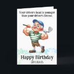 *~* Funny AP94 Older Golfer Man Birthday Card Tack Kort<br><div class="desc">(Sökkod AP914för att hitta liknande objekt ) Överför enkelt till andra Zazzle-produkter. Anna Rosa Senior Grandpa Old Man golfer Fånig Lung Superskoj Humor - Golfing.= Grandpa - Caddy Dinosaur QUOTE Förarens huvud är yngre än ditt körkort. Funny Golf Birthday Card - PERSONALIZE CUSTOMIZE Full . NAMN , SENTIMENT , inuti...</div>