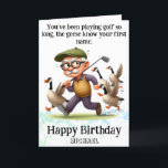 *~* Funny AP94 Oldest Golfer Man Birthday Card Tack Kort<br><div class="desc">(Sökkod AP914för att hitta liknande objekt ) Överför enkelt till andra Zazzle-produkter. Anna Rosa Senior Grandpa Old Man golfer Fånig Lung Superskoj Humor - Golfing.= Grandpa - Caddy Dinosaur QUOTE Du har spelat golf så länge, gässen känner ditt första namn. Funny Golf Birthday Card - PERSONALIZE CUSTOMIZE Full . NAMN...</div>