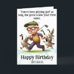 *~* Funny AP94 Oldest Golfer Man Birthday Card Tack Kort<br><div class="desc">(Sökkod AP914för att hitta liknande objekt ) Överför enkelt till andra Zazzle-produkter. Anna Rosa Senior Grandpa Old Man golfer Fånig Lung Superskoj Humor - Golfing.= Grandpa - Caddy Dinosaur QUOTE Du har spelat golf så länge, gässen känner ditt första namn. Funny Golf Birthday Card - PERSONALIZE CUSTOMIZE Full . NAMN...</div>