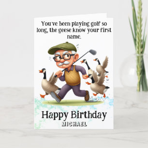 *~* Funny AP94 Oldest Golfer Man Birthday Card Tack Kort