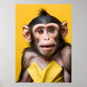 Funny apa porträtt poster