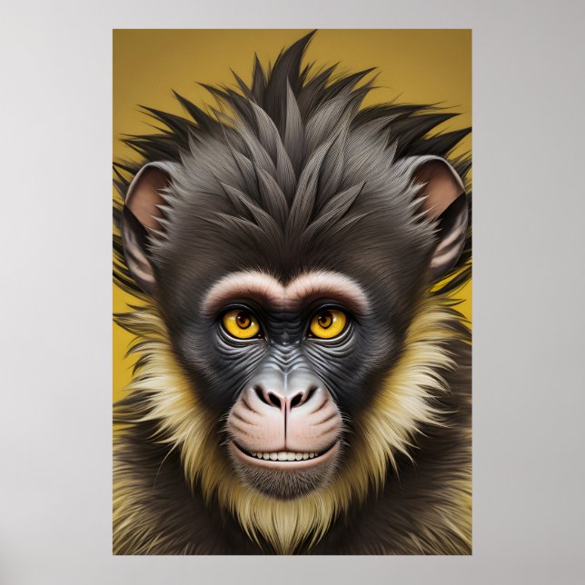 Funny apa porträtt poster (Framsidan)