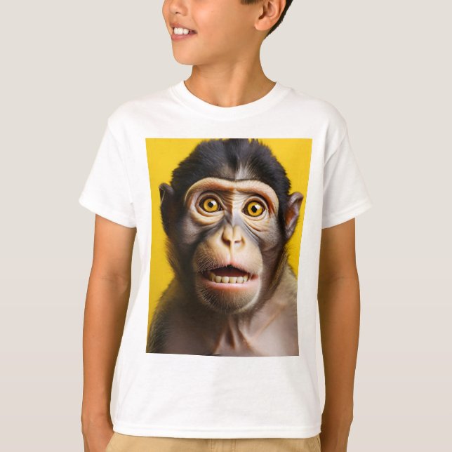 Funny apa porträtt t shirt (Framsida)