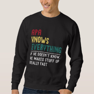 Funny Apa vet Allting Fars dag-presenten för Gr Lång Ärmad Tröja