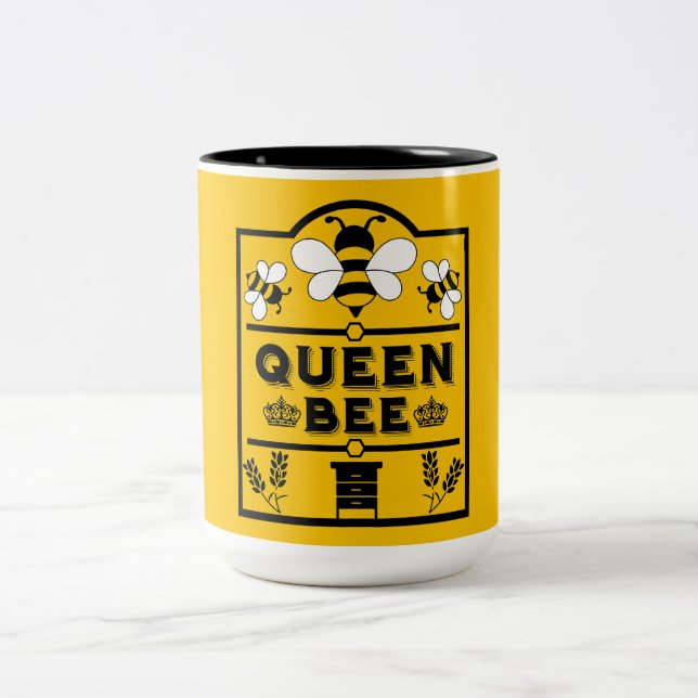 Funny Apiary honey Queen Bee Två-Tonad Mugg (Center)