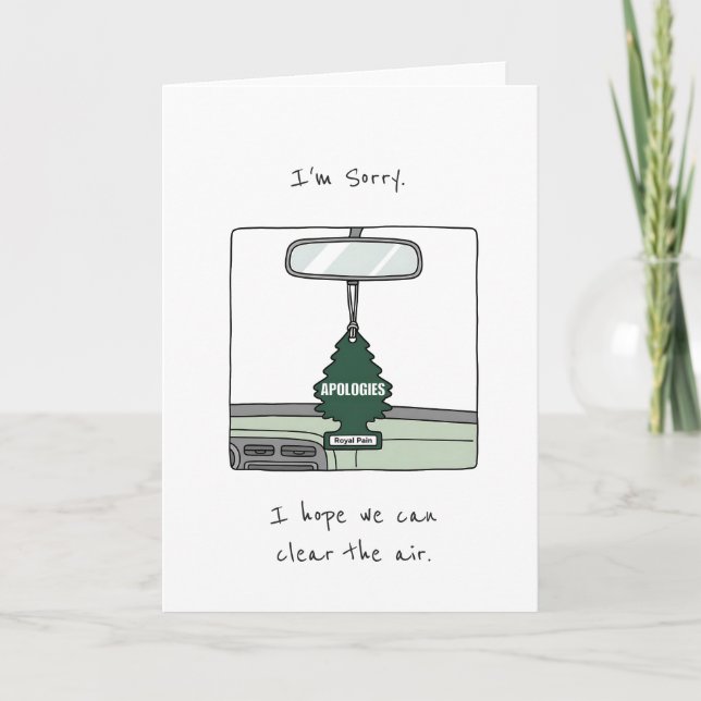 Funny Apology Air Freshener Clear The Air Kort (Framsida)