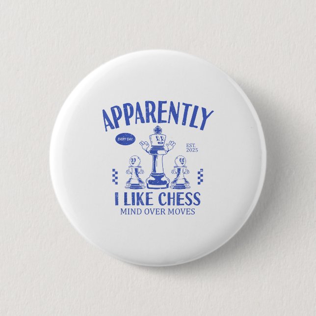 Funny Apparently, I Like Chess  Knapp (Framsida)