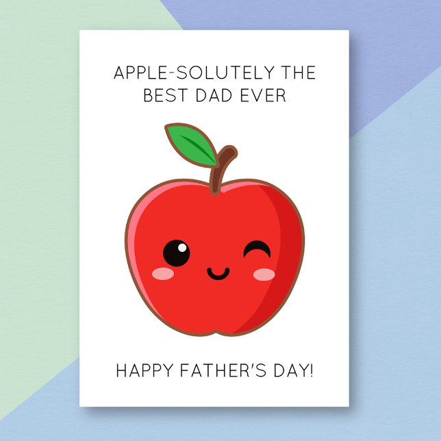 Funny Apple Fruit Pun Fars dag Card Kort (Skapare uppladdad)