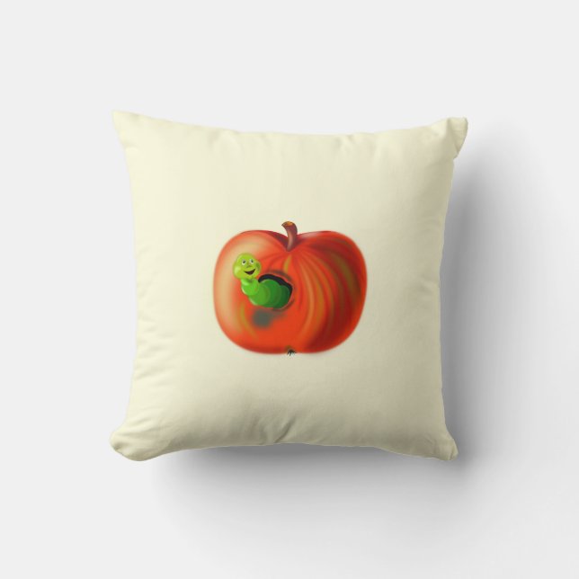 Funny Apple Pillow Kudde (Framsida)