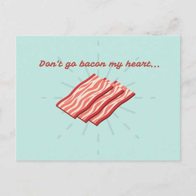 Funny Aqua Bacon Illustration Vykort (Framsida)
