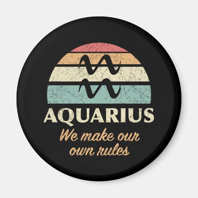 Funny Aquarius Zodiac Regler Magnet (Framsidan)