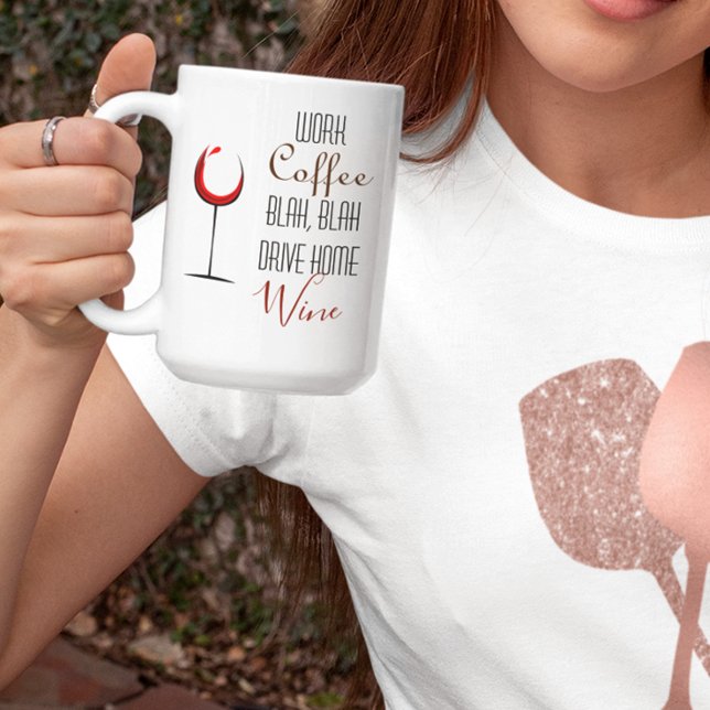 Funny arbetskkaffe Vin Älskare Kaffemugg (Skapare uppladdad)