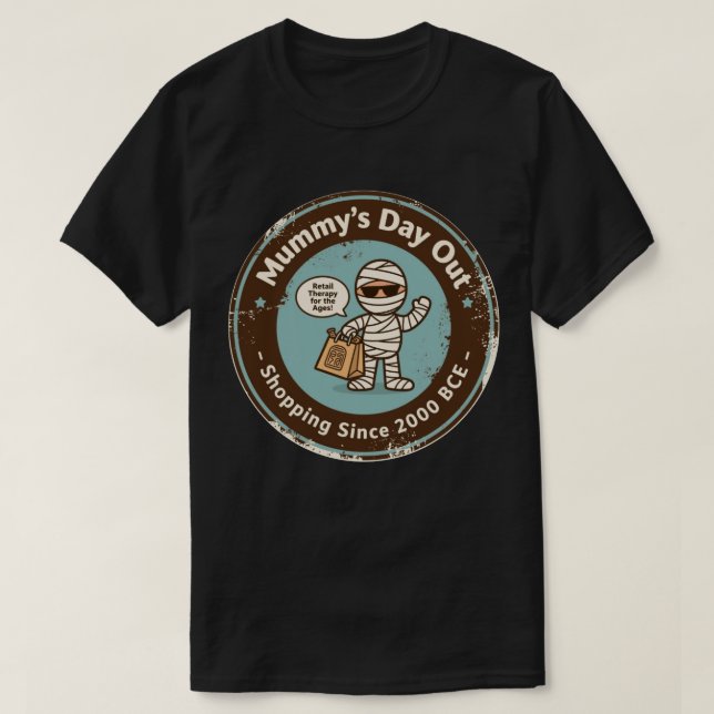 Funny Archeology Shopping Humor T Shirt (Design framsida)