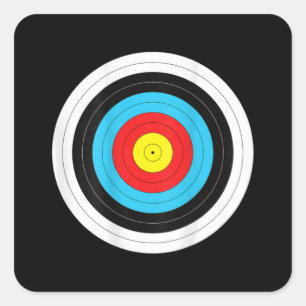 Funny Archery Target Fyrkantigt Klistermärke