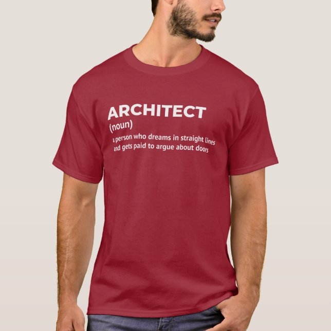 Funny Architect betyder T-Shirt (Framsida)