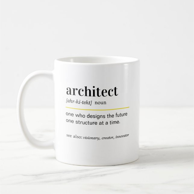 Funny Architect Definition Gift Kaffemugg (Vänster)