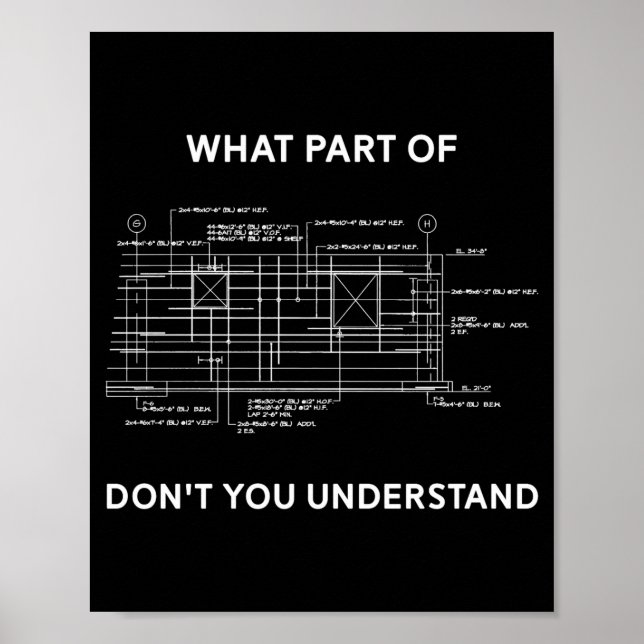 Funny Architectural Civil Engineering Engineer  Poster (Framsidan)