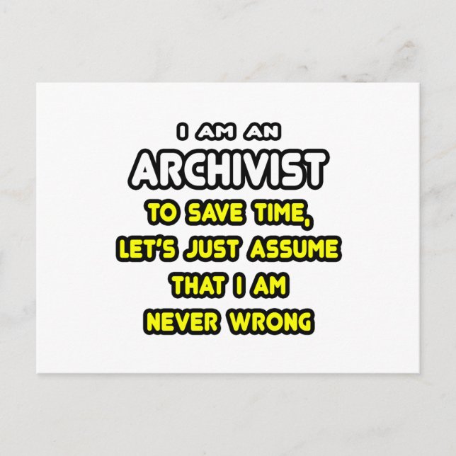 Funny Archivist T-Shirts och Gifts Vykort (Framsida)