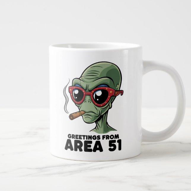 Funny Area 51 Alien Design Jumbo Mugg (Höger)