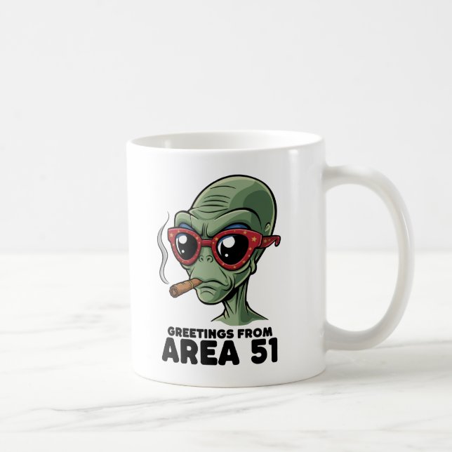 Funny Area 51 Alien Design Kaffemugg (Höger)