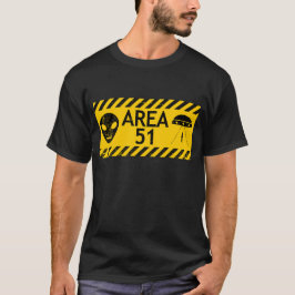 Funny Area 51 Alien Warning Sign Design Humor Tee