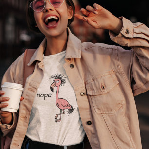 Funny Arg Flamingo Doodle Art Teckning Rosa T Shirt