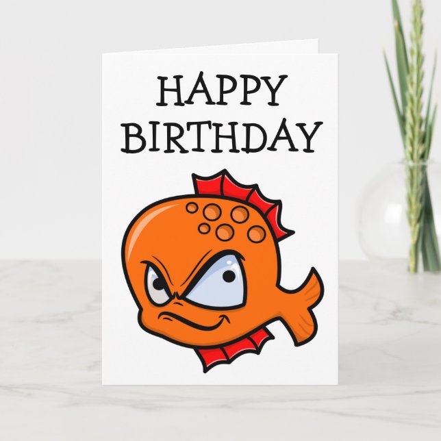 Funny Arg Goldfish Birthday Kort (Framsida)