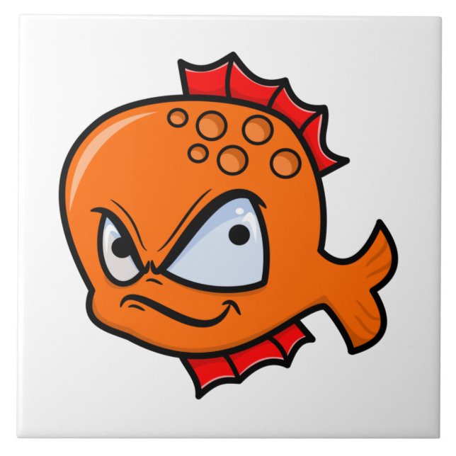 Funny Arg Goldfish Kakelplatta (Framsidan)