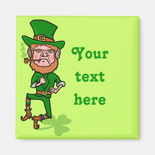 Funny Arg Lucky Irish Leprechaun Magnet (Framsidan)