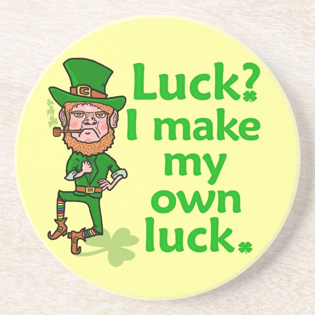 Funny Arg Lucky Irish Leprechaun Underlägg Sandsten (Framsidan)