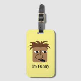 Funny Arg Man Ansikte Funny Tecknad Bagagebricka