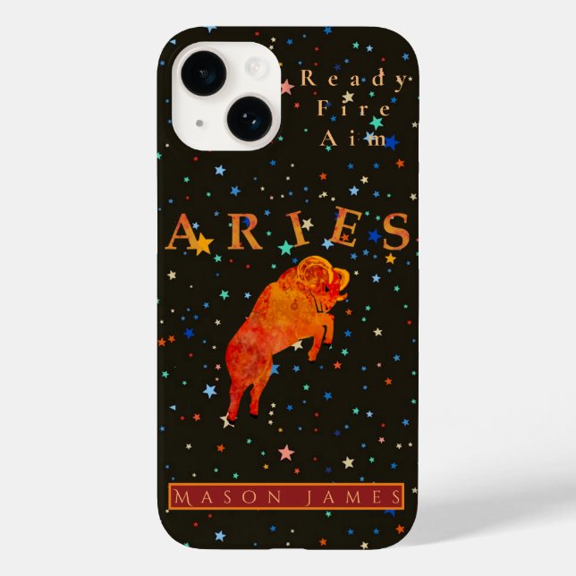 Funny Aries Zodiac Black Red Personlig (Baksida)