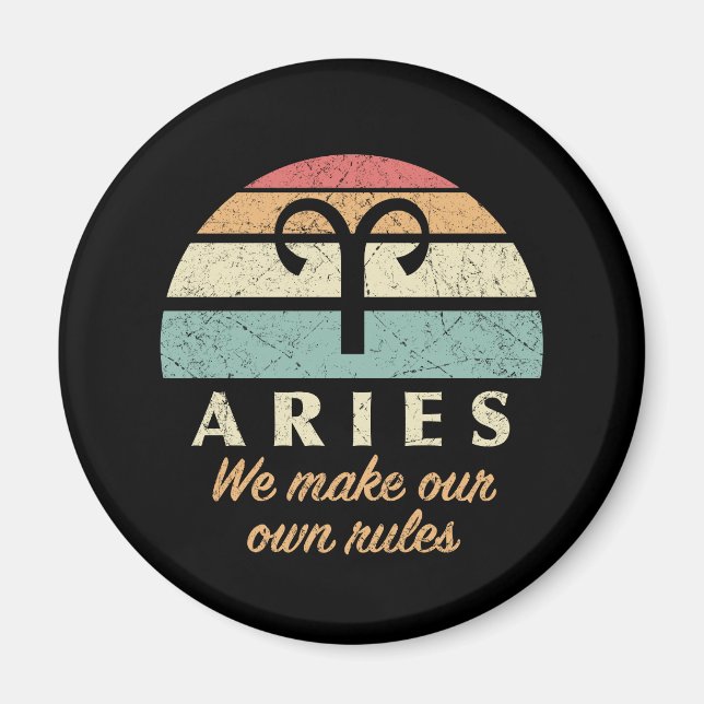 Funny Aries Zodiac Regler Magnet (Framsidan)