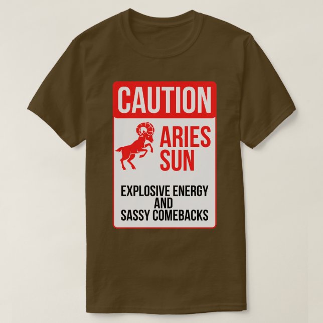 Funny Aries Zodiac Sign Caution Aries Sol Explosiv T Shirt (Design framsida)