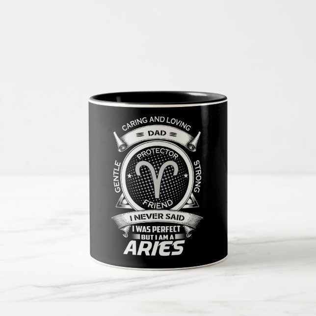 Funny Aries Zodiac Sign Two-Tone Coffee Mugg (Center)