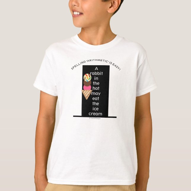 Funny Arithmetic Ice Cream Black Hat T Shirt (Framsida)