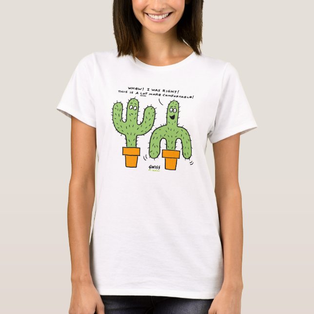 Funny Arizona Cactus Älskare Cute Tecknad Cacti Tee Shirt (Framsida)