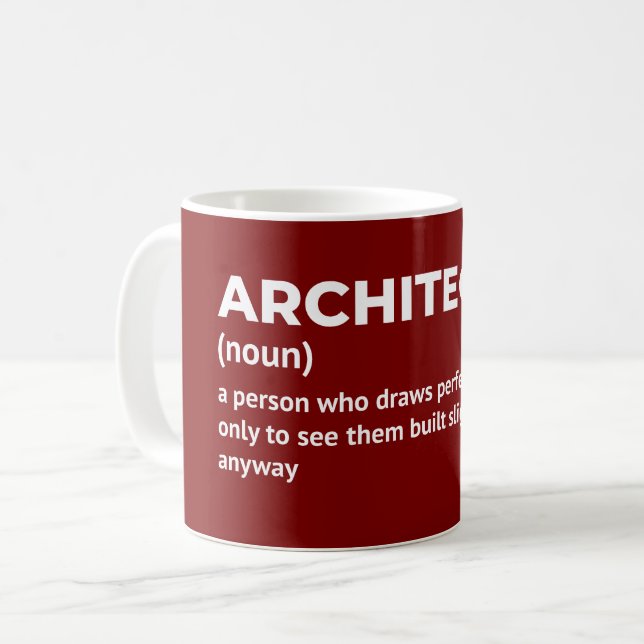 Funny arkitektdefinition kaffemugg (Framsida vänster)