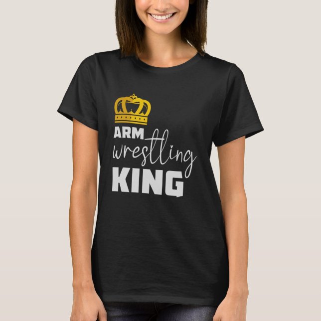 Funny Arm Wrestling Sports Power Manar Arm Wrestle T Shirt (Framsida)