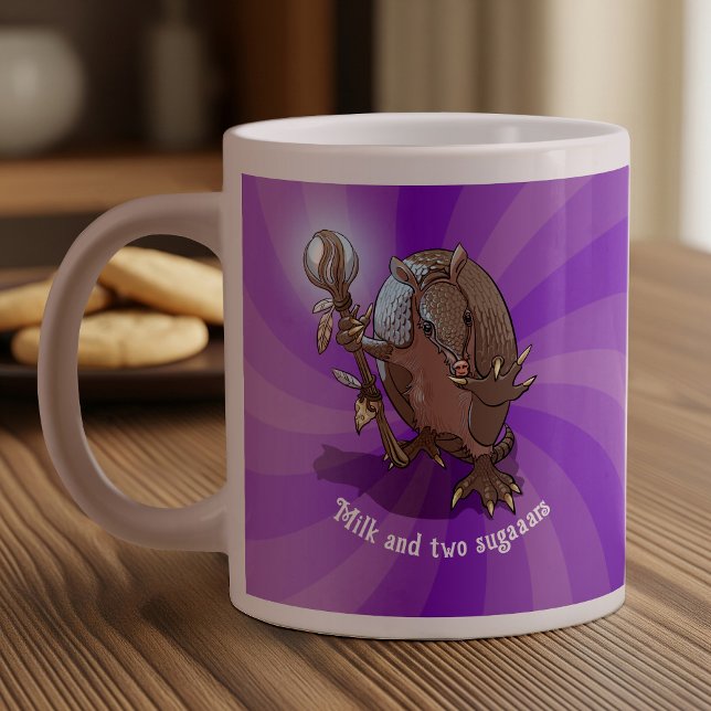 Funny Armadillo Mjölk & Two Sugars Hypnotic Teckna Jumbo Mugg (Skapare uppladdad)