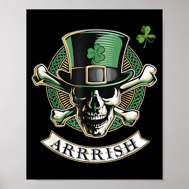Funny Arrish Irish Rate St Patricks Day Rate Men G Poster (Framsidan)