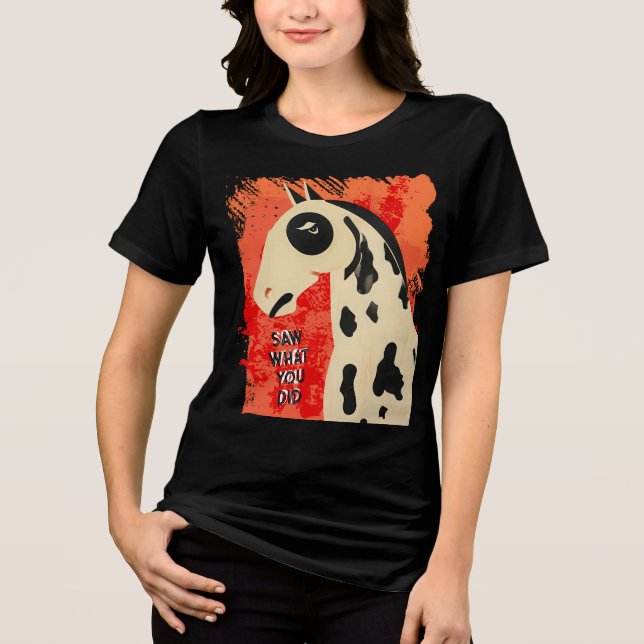 Funny art horse side eye custom text t shirt (Framsida)