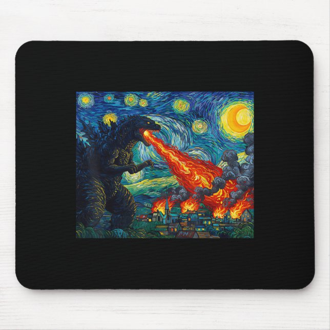 Funny Art Japanese Monster Kaiju In Van Gogh Starr Musmatta (Framsidan)