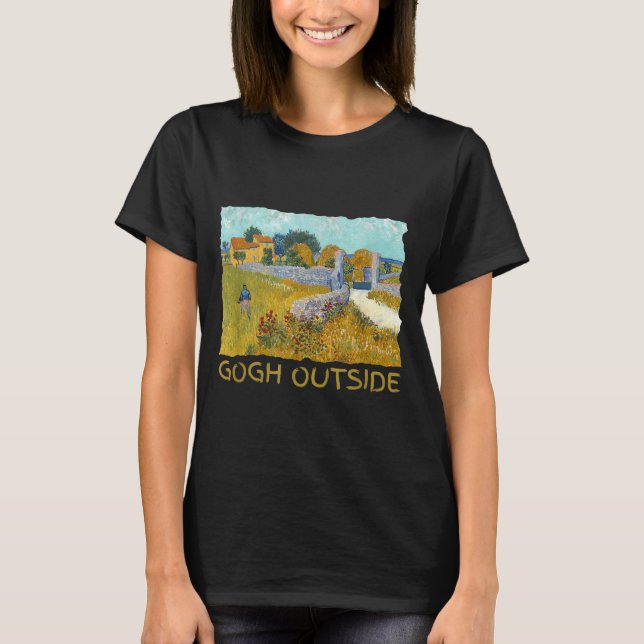 Funny Artist Gogh Outside Starry Night Insrational T Shirt (Framsida)